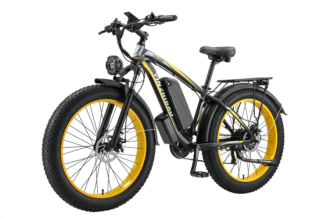 Electric Bike for Adults,Fat Tire Ebike 1000W (Peak 1500W) Electric Mountain Bike Up to 31MPH,26" Electric Bike Long Range with UL 48V/17.5Ah Removable Battery, 21-Speed（Yellow）