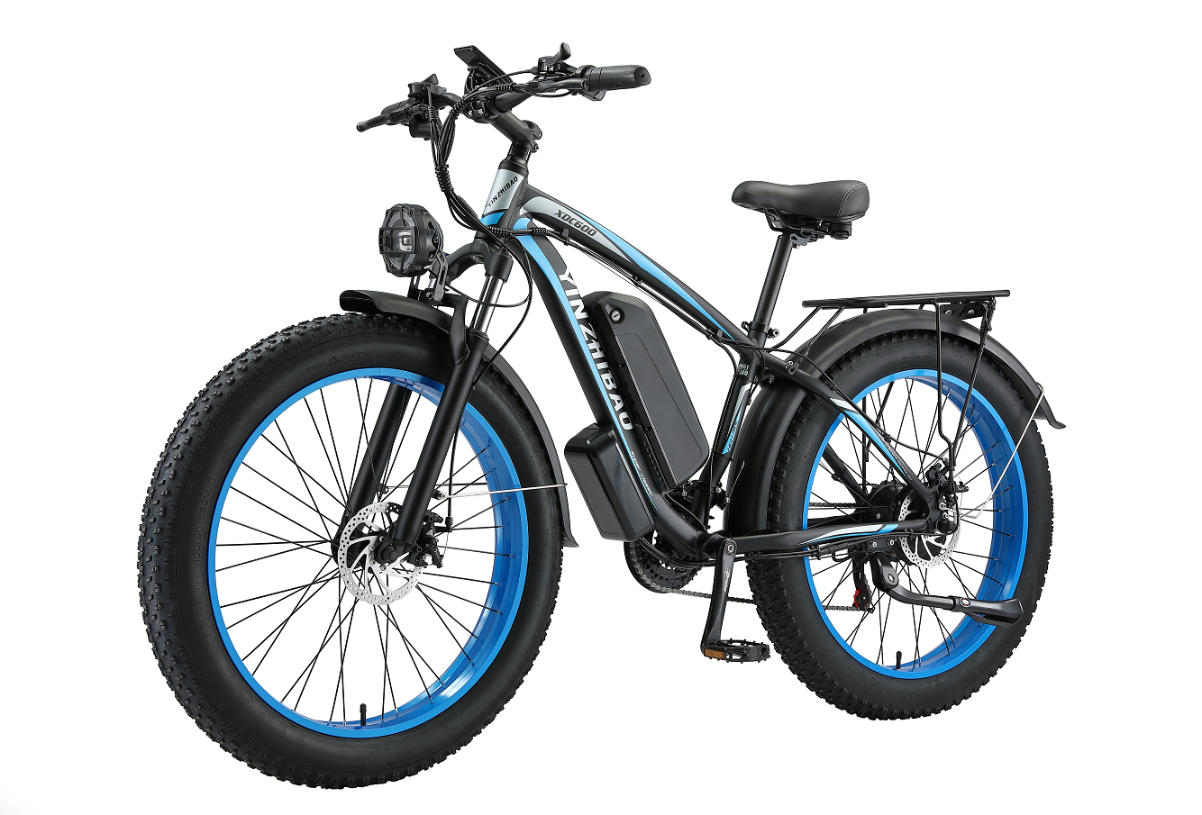 Electric Bike for Adults,Fat Tire Ebike 1000W (Peak 1500W) Electric Mountain Bike Up to 31MPH,26" Electric Bike Long Range with UL 48V/17.5Ah Removable Battery, 21-Speed（Blue）