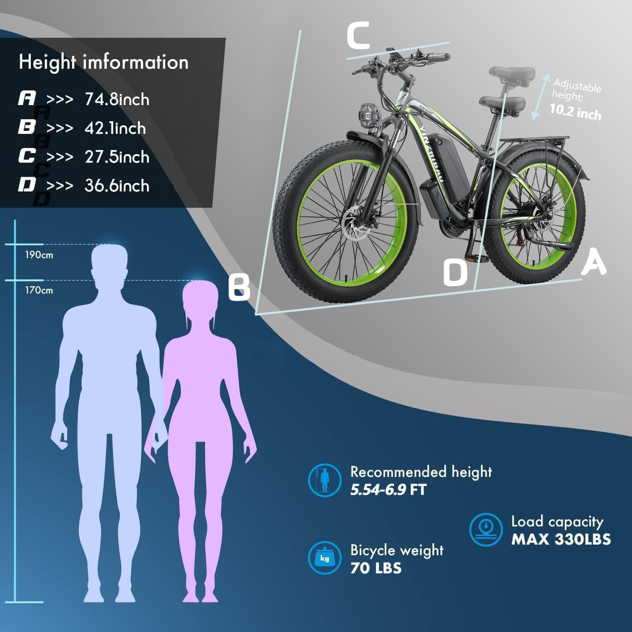 Electric Bike for Adults,Fat Tire Ebike 1000W (Peak 1500W) Electric Mountain Bike Up to 31MPH,26" Electric Bike Long Range with UL 48V/17.5Ah Removable Battery, 21-Speed